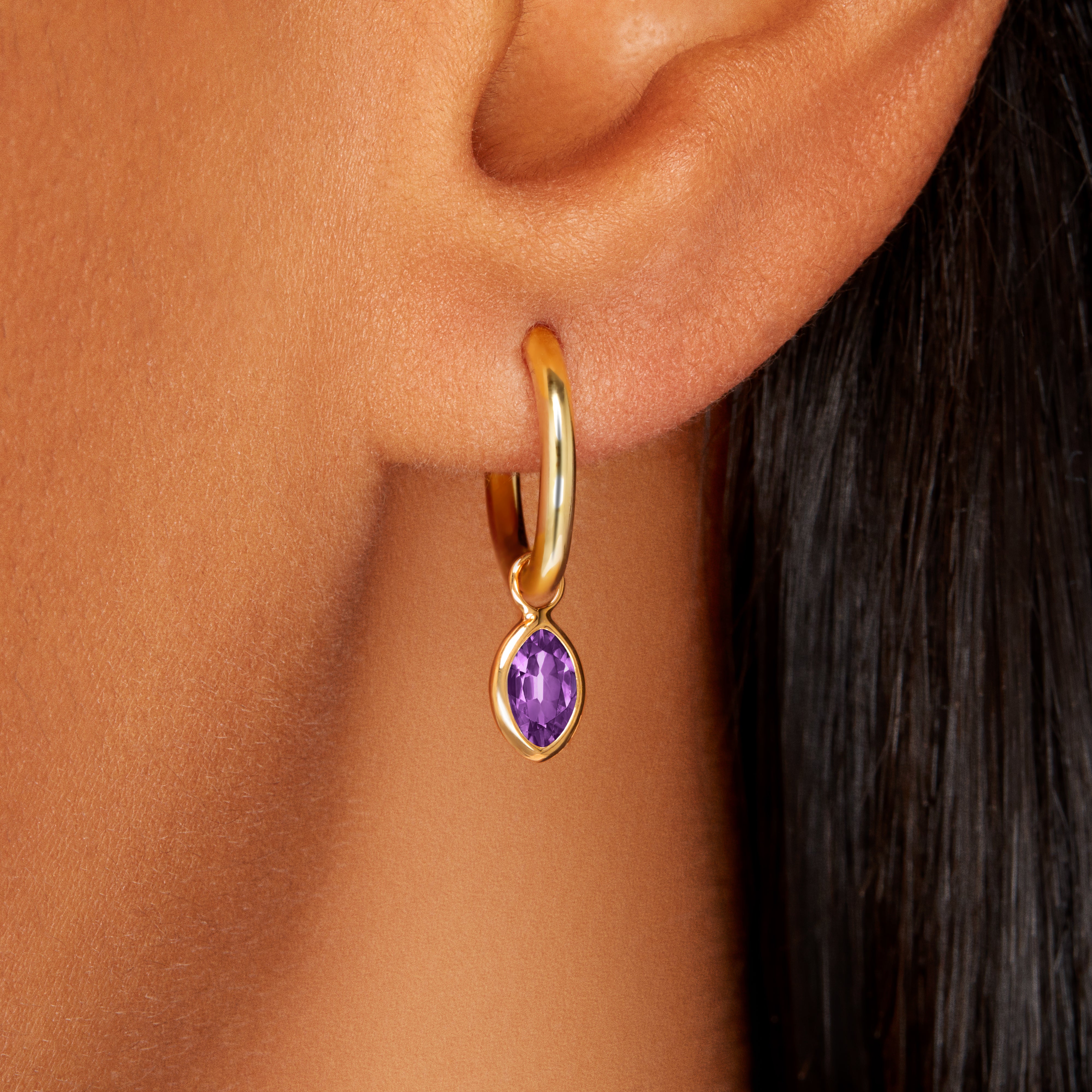 The Eva Charm (Moval Cut Amethyst in Solid 18ct Gold) - Image 3